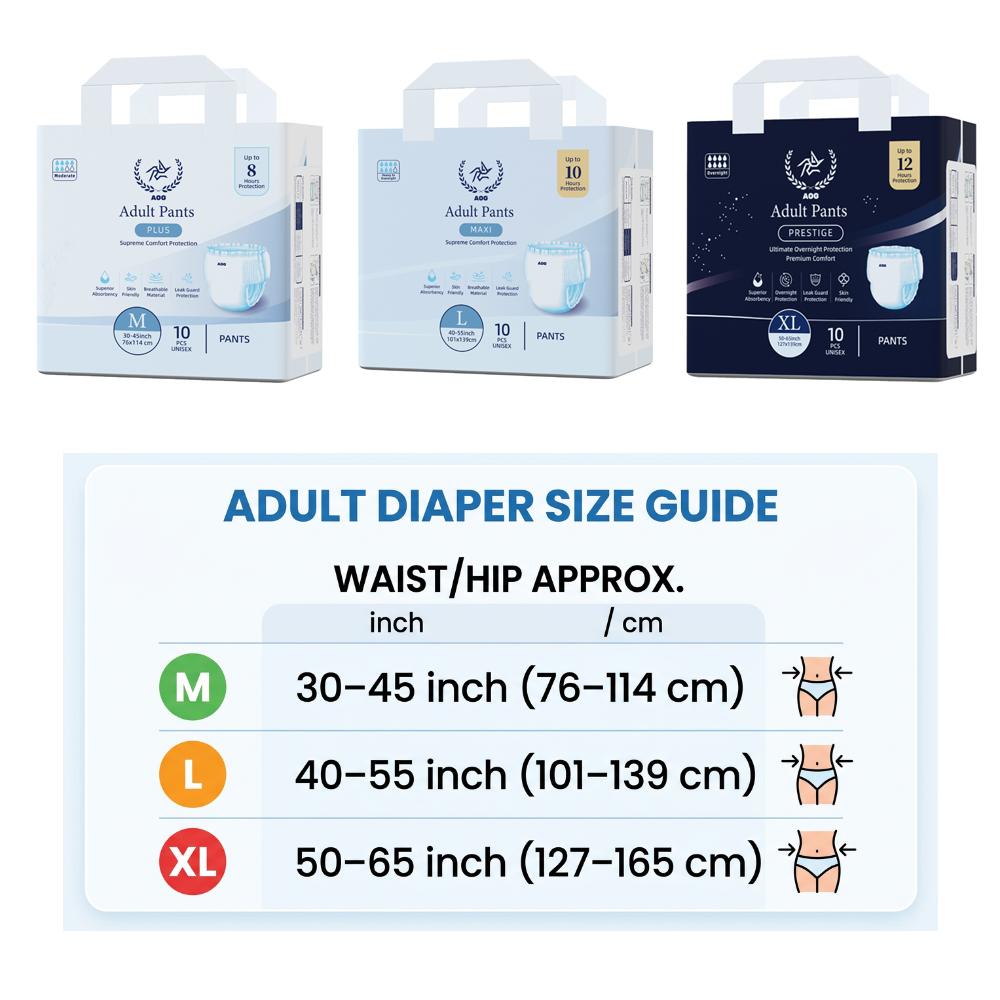 AOG Pants Prestige Adult Diapers | Ultimate Overnight Absorbency | Up to 12 Hours Protection