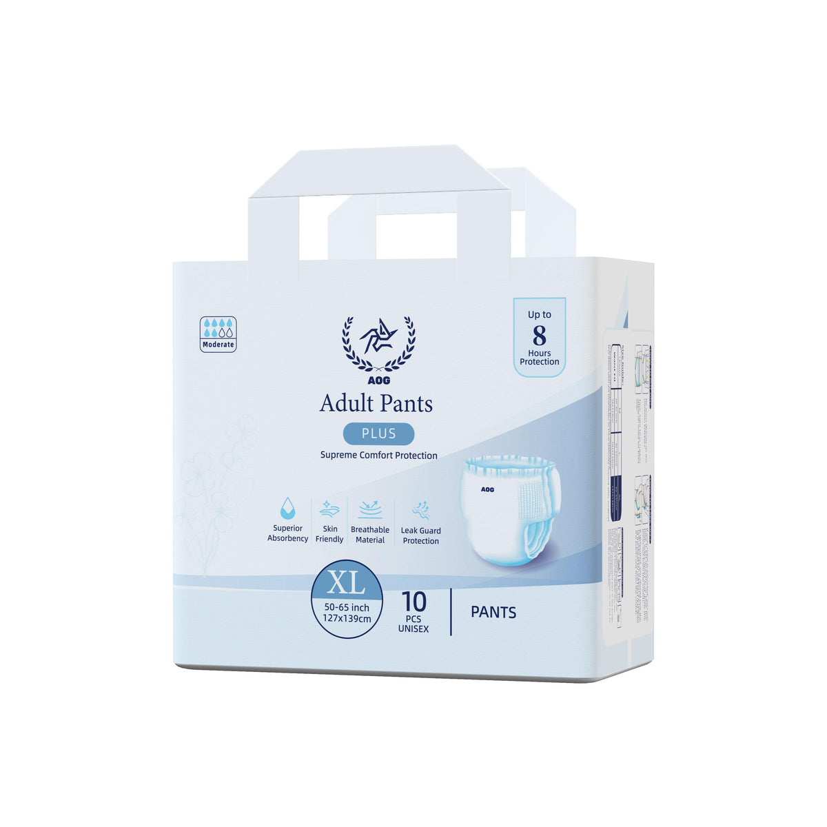 AOG Pants Plus Adult Diapers | Moderate Absorbency | Up to 8 Hours Protection