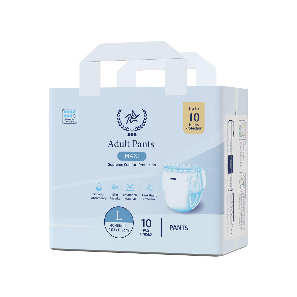 AOG Pants Maxi Adult Diapers | Heavy / Overnight Absorbency | Up to 10 Hours Protection