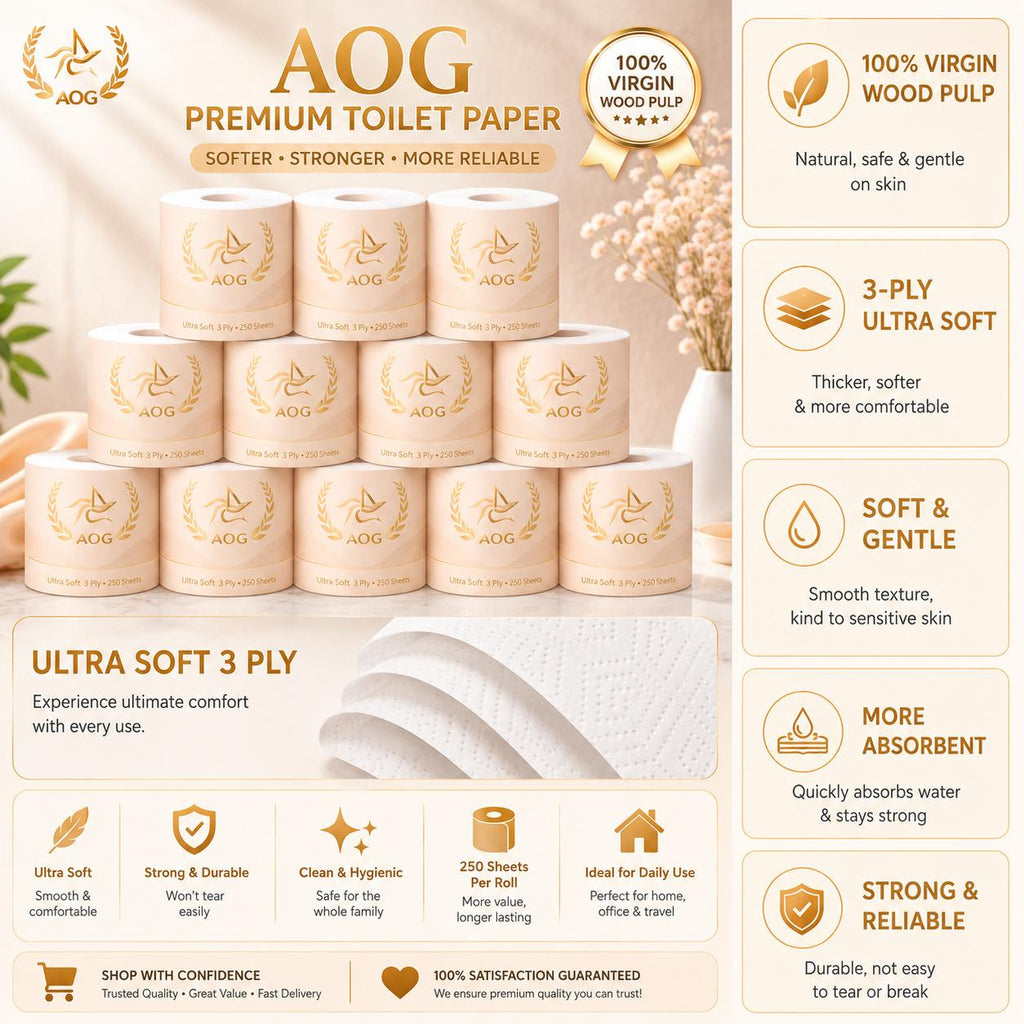 AOG Premium 3Ply Toilet Rolls / Toilet Paper